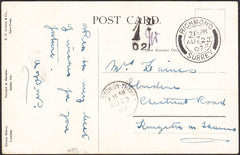 94791 - 1907 UNDERPAID MAIL RICHMOND (SURREY) TO KINGSTON ON THAMES. Post card Richmon...
