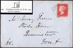 95377 - PL.43 (MD) ON COVER (SG40). 1858 envelope Abington...