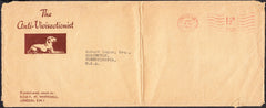 95963 1952 ADVERTISNG ANTI-VIVISECTIONIST MAIL LONDON TO USA. Large envelope (283 x 114mm) London to Pennsy...