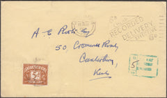 96629 - 1964 UNPAID MAIL. Envelope Leytonstone to Canterbu...