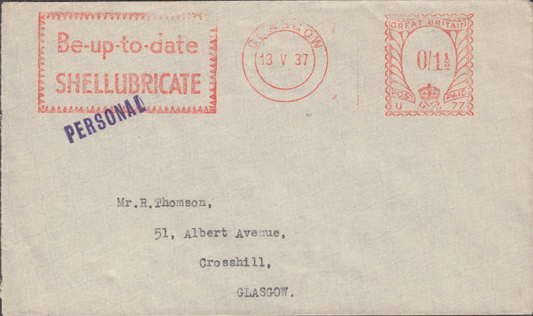 96771 - 1937 ADVERTISING/METER MARK. Envelope used locally...