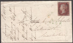 96855 - RES.PL.2 (BE)(SG17) ON COVER. 1855 envelope Rugby ...