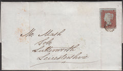 96887 - 1854 entire London to Lutterworth with die 1 (SG17...