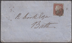 97163 - PL.191 (SH) VERY BLUED PAPER ON COVER (SG17). 1854...