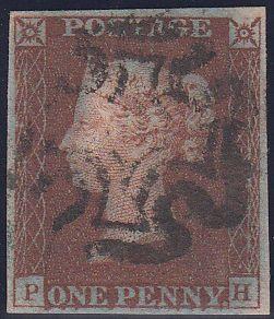 97248 - PL.16 (PH)(SG8a). Fine used 1841 1d pl.16 red-brow...