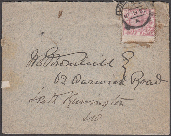 97271 1883 3D TELEGRAPH PL.3 WMK SPRAY (L207) USED ON COVER WITHIN LONDON.