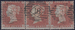 97443 - RES.PL.6 STRIP OF THREE LETTERED AG AH AI, ALL MIS...