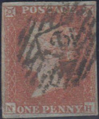 98013 - PL.133 (NH)(RED-BROWN ON VERY BLUED PAPER(SG8a).