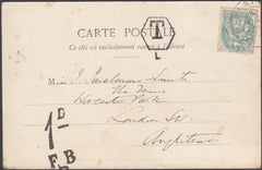 98266 - CIRCA 1905 UNDERPAID MAIL FRANCE TO LONDON.