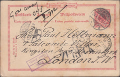 98900 - 1897 UNDELIVERED MAIL GERMANY TO LONDON.