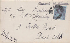 98915 - 1897 POST CARD/DERBYS/SAMPLE MAIL.