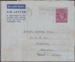 99643 - 1953 AIR LETTER LONDON TO CAMEROON.