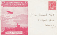 102882 - 1911 FIRST OFFICIAL U.K. AERIAL POST/UNUSED LONDON ENVELOPE IN SCARLET.