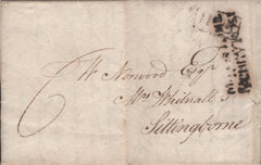 125915 1827 MAIL CHARING TO SITTINGBORNE WITH 'MAIDSTONE/PENNY POST' HAND STAMP (KT728).