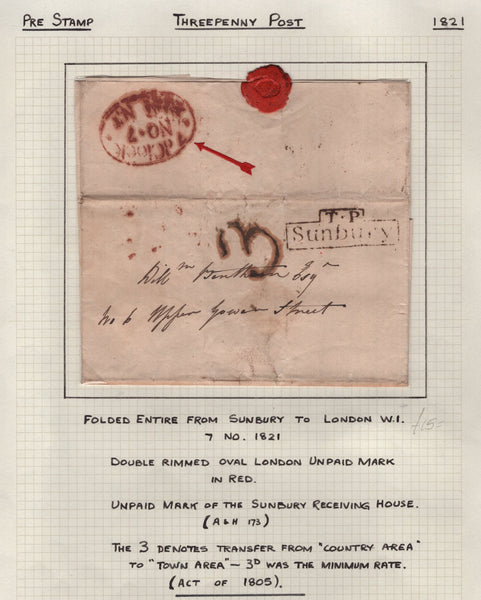 128091 COLLECTION OF LONDON 1809-1847 ONE PENNY POST/TWOPENNY POST HAND STAMPS (42 ITEMS).