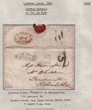 128091 COLLECTION OF LONDON 1809-1847 ONE PENNY POST/TWOPENNY POST HAND STAMPS (42 ITEMS).