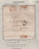 128091 COLLECTION OF LONDON 1809-1847 ONE PENNY POST/TWOPENNY POST HAND STAMPS (42 ITEMS).