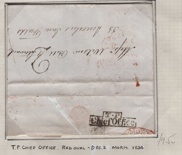 128091 COLLECTION OF LONDON 1809-1847 ONE PENNY POST/TWOPENNY POST HAND STAMPS (42 ITEMS).
