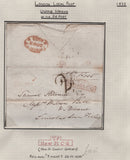 128091 COLLECTION OF LONDON 1809-1847 ONE PENNY POST/TWOPENNY POST HAND STAMPS (42 ITEMS).