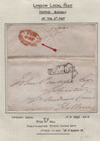 128091 COLLECTION OF LONDON 1809-1847 ONE PENNY POST/TWOPENNY POST HAND STAMPS (42 ITEMS).