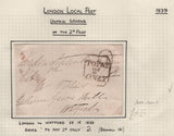 128091 COLLECTION OF LONDON 1809-1847 ONE PENNY POST/TWOPENNY POST HAND STAMPS (42 ITEMS).
