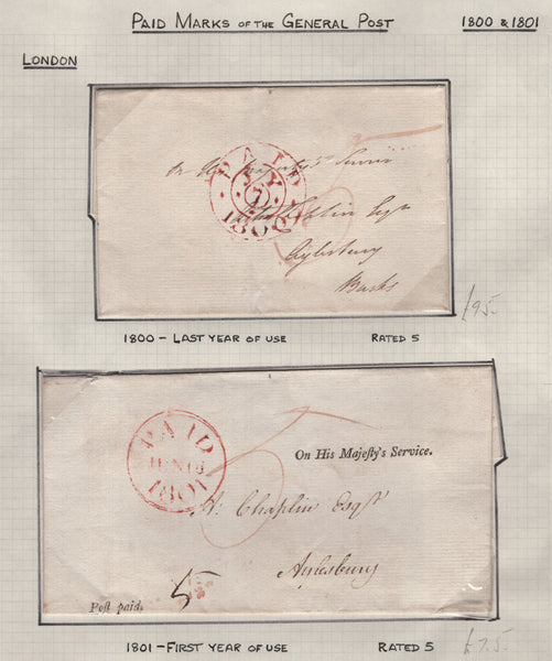 128091 COLLECTION OF LONDON 1809-1847 ONE PENNY POST/TWOPENNY POST HAND STAMPS (42 ITEMS).