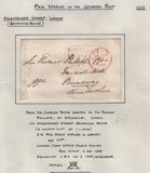 128091 COLLECTION OF LONDON 1809-1847 ONE PENNY POST/TWOPENNY POST HAND STAMPS (42 ITEMS).