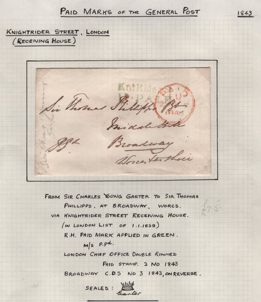 128091 COLLECTION OF LONDON 1809-1847 ONE PENNY POST/TWOPENNY POST HAND STAMPS (42 ITEMS).