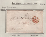 128091 COLLECTION OF LONDON 1809-1847 ONE PENNY POST/TWOPENNY POST HAND STAMPS (42 ITEMS).