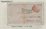 128091 COLLECTION OF LONDON 1809-1847 ONE PENNY POST/TWOPENNY POST HAND STAMPS (42 ITEMS).