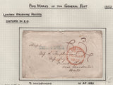 128091 COLLECTION OF LONDON 1809-1847 ONE PENNY POST/TWOPENNY POST HAND STAMPS (42 ITEMS).