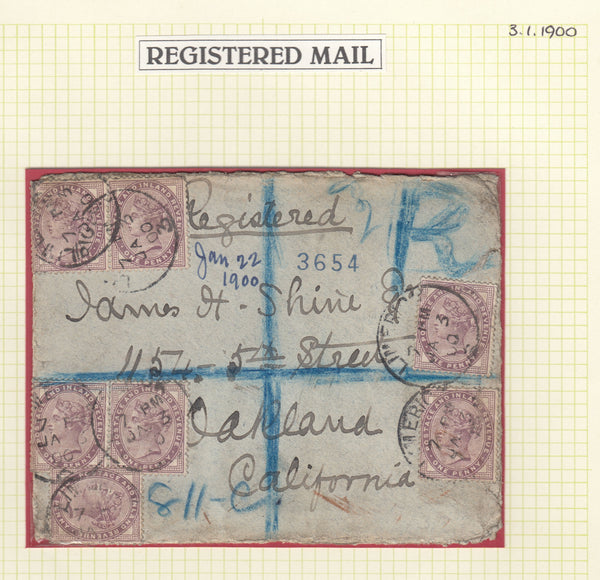 129650 FINE COLLECTION OF REGISTERED MAIL 1896-1900 (45 ITEMS).