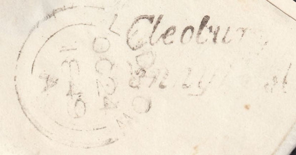 129838 1849 MAIL CLEOBURY MORTIMER, SHROPSHIRE TO LUDLOW WITH 'CLEOBURY/PENNY POST' HAND STAMP (SH114).