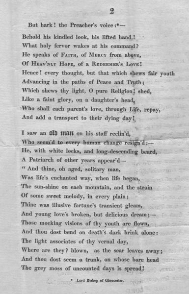 131192 1821 PRINTED VERSE FROM CHIPPENHAM TO BISHOPS CANNINGS, WILTS WITH 'CHIPPENHAM/96' MILEAGE MARK.