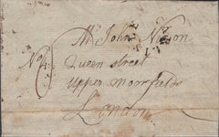133727 1795 MAIL CARLISLE TO LONDON WITH 'CARLISLE' HORSESHOE STYLE HAND STAMP (CU122).