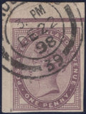 133814 1881 1D LILAC DIE 2 ERROR IMPERFORATE USED SINGLE (SG172).