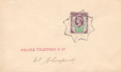 133980 1890 PENNY POSTAGE JUBILEE, MAIL FROM THE GUILDHALL EXHIBITION WITH 1½D JUBILEE (SG198) GUILDHALL HAND STAMP.
