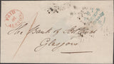135004 1844 MAIL ALSTON, CUMBERLAND TO GLASGOW WITH 'PAID/at/ALSTON' UNIFORM PENNY POST HAND STAMP (CU28).