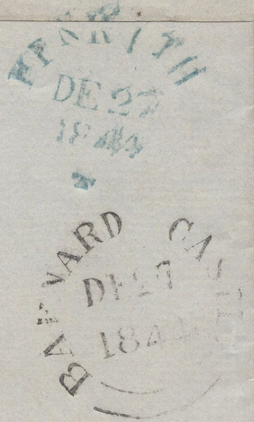 135006 1844 MAIL COLLINGWOOD MANOR TO PENRITH WITH 'ROMALD-KIRK' UDC (YK2409) AND 'PENRITH' SKELETON DATE STAMP (CU395).