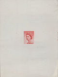 135021 1955 QE II CASTLE ISSUE DIE PROOF OF WILDING HEAD WITH DIADEM IN ROSE-RED ENGRAVED BY HAROLD BARD.
