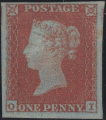 135049 1851 1D PL.128 (SG8)(OI) MINT EXAMPLE.