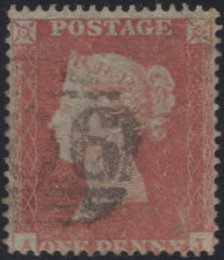 135055 1854 DIE 1 1D PL.188 (SG17)(AJ) MISSING IMPRIMATUR LETTERING.