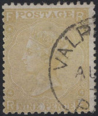 135078 1867 9D STRAW (SG110) WITH PART 'VALPARAISO' CDS.