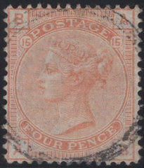 135085 1876 4D VERMILION (SG152) PL.15 VERY FINE USED.