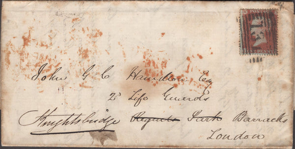 135098 1854 MAIL EDINBURGH TO LONDON WITH 1D ARCHER EXPERIMENTAL PERFORATION PL.93 (SG16b)(IH).