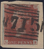 135103 1845 1D PL.54 (SG8)(LB) WITH HAND DRAWN '715' NUMERAL OF CROSS HILLS, NORTH YORKSHIRE.