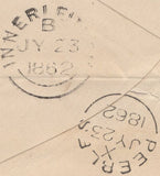 135104 1862 MAIL USED LOCALLY IN PEEBLES WITH DIE 2 1D PL.51 (SG42) CANCELLED 'PEEBLES' DATE STAMP.