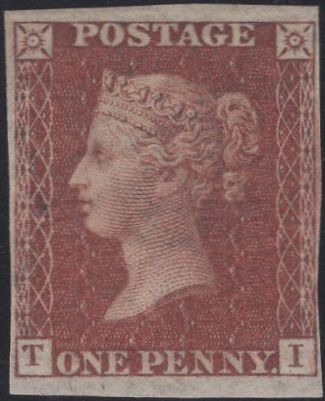 135115 1861 DIE 2 1D PLATE 51 (SG42) IMPERFORATE IMPRIMATUR LETTERED TI.
