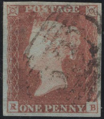 135133 1848 1D PL.87 (SG8)(RB CONSTANT VARIETY 'P' CONVERTED TO 'R')(SPEC BS76d).