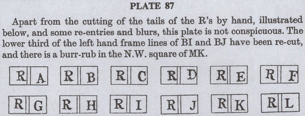 135133 1848 1D PL.87 (SG8)(RB CONSTANT VARIETY 'P' CONVERTED TO 'R')(SPEC BS76d).